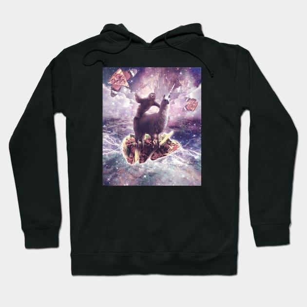 Sloth Riding Unicorn Llama on Taco Hoodie by Random Galaxy